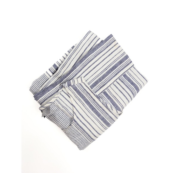 Kenar White Blue Linen Lagenlook Stripe Sleeveless Pullover Dress Women's Size 6 - Picture 5 of 5